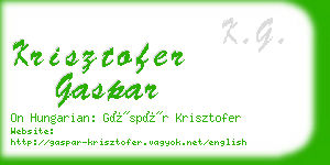 krisztofer gaspar business card